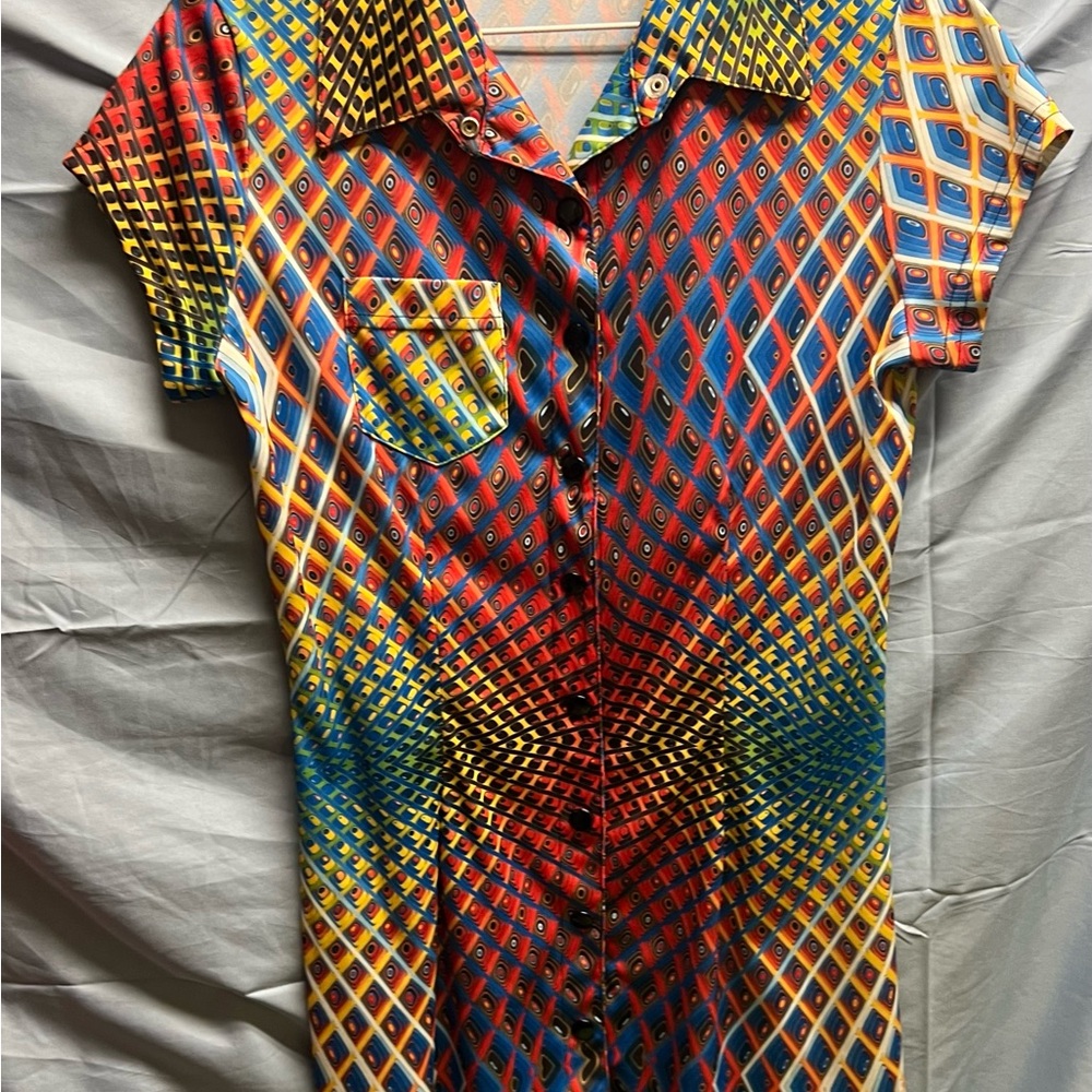Rare vintage LIP SERVICE Rose Tag bright color dress.